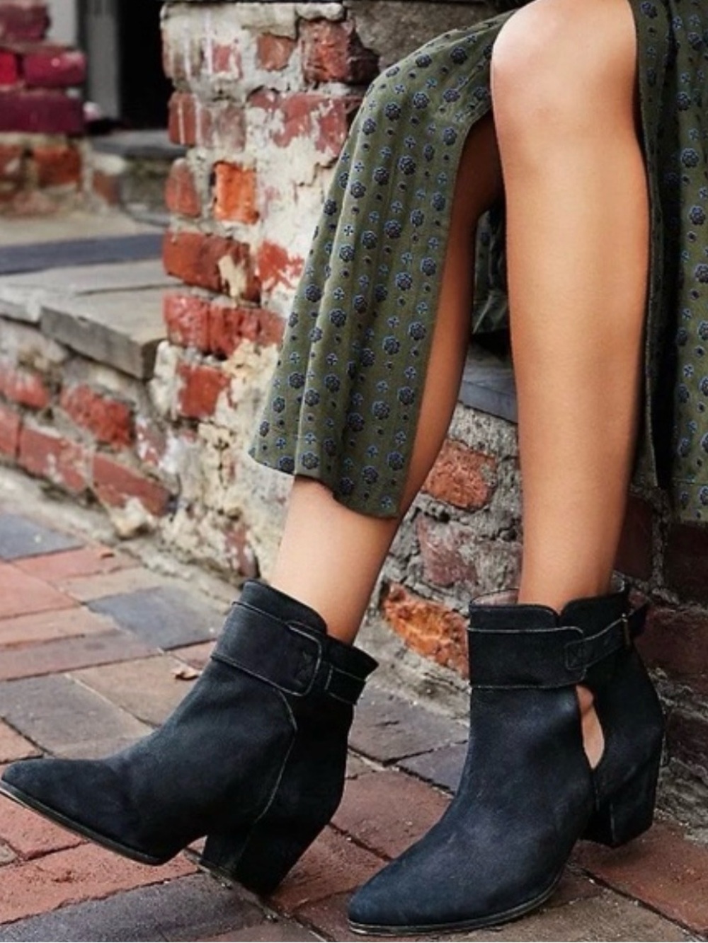 Free People Belleville Black Leather Ankle Booties Size 39